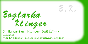 boglarka klinger business card